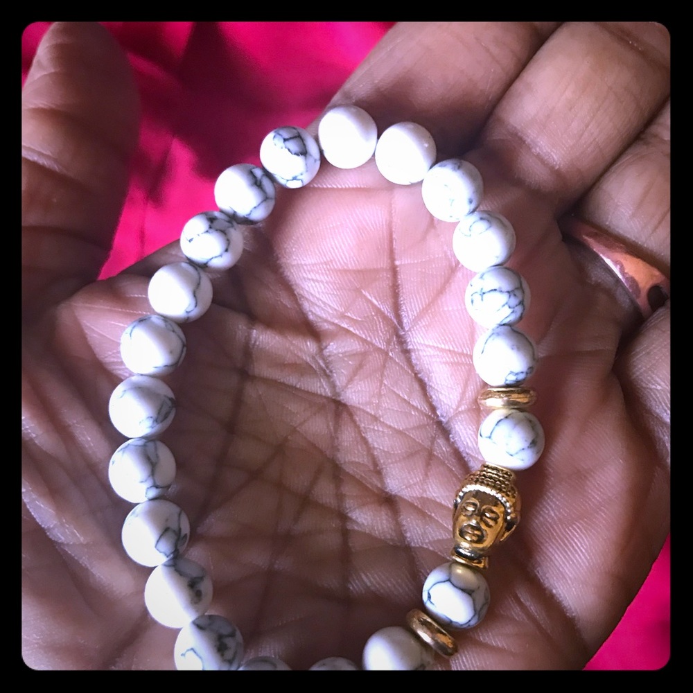 Howlite Buddha Bracelet (Unisex)